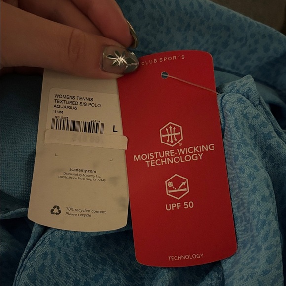 BCG Women's Tennis Textured Polo Shirt - Size L - Picture 2 of 3